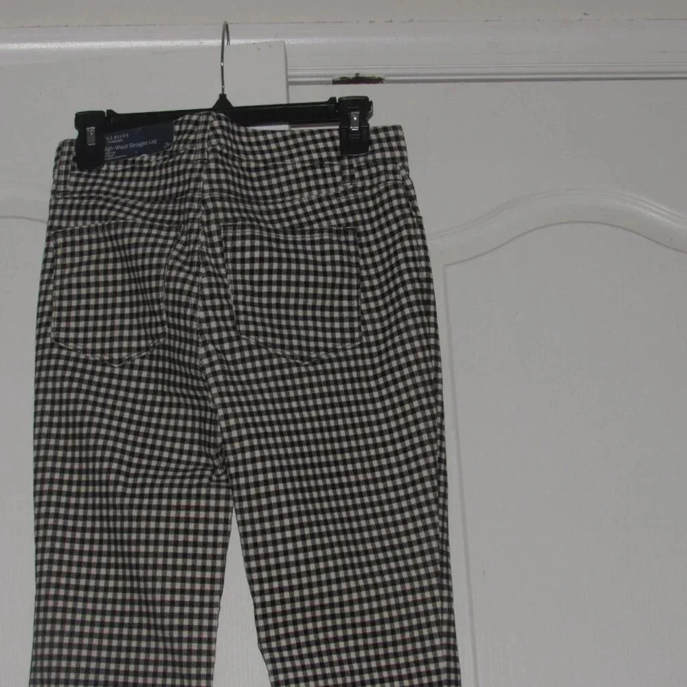 NWT TALBOTS Flawless Slimming High-Waisted Straight Leg Plaid Corduroy Pants 2P - Picture 5 of 8
